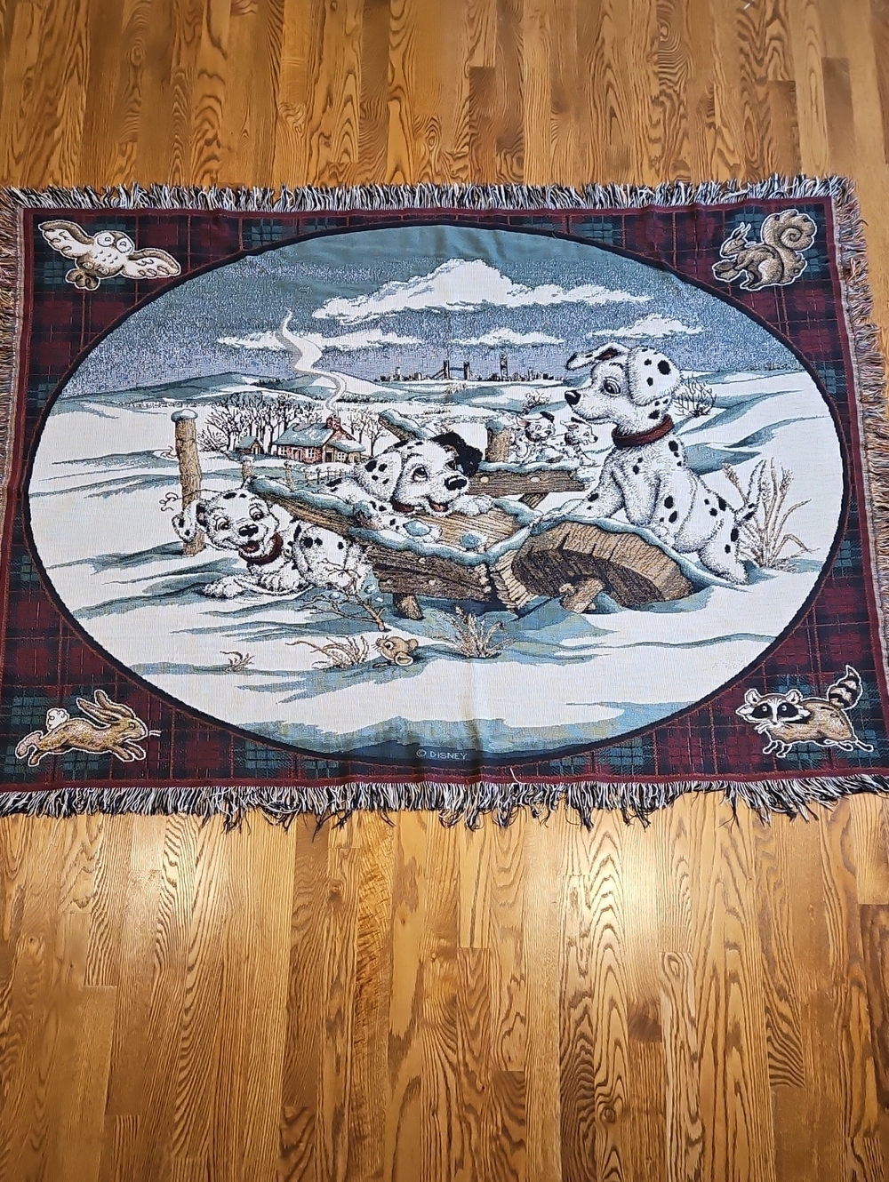 Vintage 101 Dalmatians Tapestry Throw Blanket
